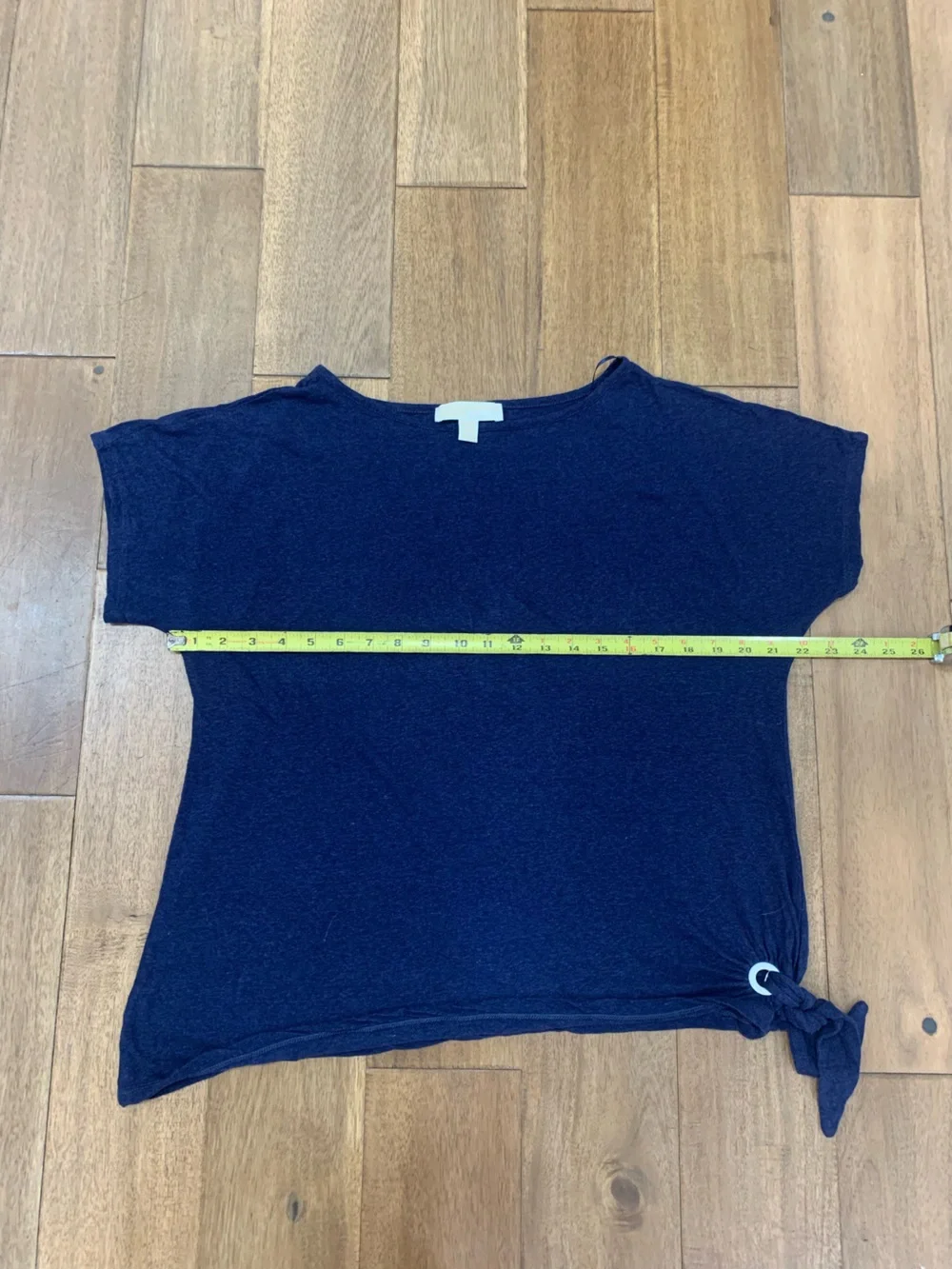 Michael Kors  Navy Short Sleeve Tee with Side Knot Size L